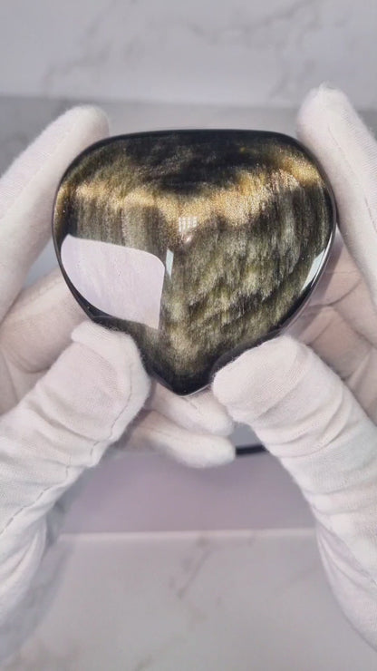 COEUR OBSIDIENNE DORÉE